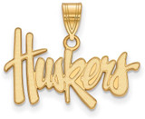 Image of 14K Yellow Gold University of Nebraska Medium Pendant by LogoArt (4Y003UNE)