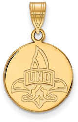 Image of 14K Yellow Gold University of New Orleans Medium Disc Pendant by LogoArt