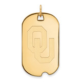 14K Yellow Gold University of Oklahoma Large Dog Tag by LogoArt (4Y029UOK)