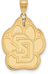 Image of 14K Yellow Gold University of South Dakota XL Pendant by LogoArt (4Y007USD)