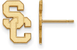 Image of 14K Yellow Gold University of Southern California Sm Post Earrings LogoArt 4Y009