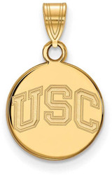 Image of 14K Yellow Gold University of Southern California Small Disc Pendant by LogoArt