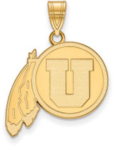 Image of 14K Yellow Gold University of Utah Large Pendant by LogoArt