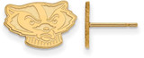 Image of 14K Yellow Gold University of Wisconsin X-Small Post Earrings LogoArt (4Y064UWI)