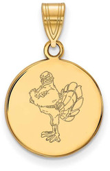 Image of 14K Yellow Gold Virginia Tech Medium Disc Pendant by LogoArt (4Y078VTE)