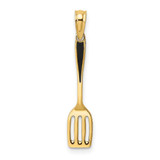 Image of 14K Yellow Gold w/ Black Enamel 3-D Spatula Pendant