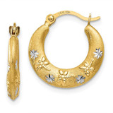 Image of 15mm 14K Yellow Gold w/ Rhodium Dragonfly and Stars Hoop Earrings