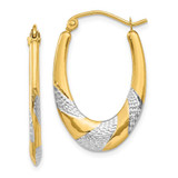 Image of 25mm 14K Yellow Gold w/ Rhodium Hollow Oval Hoop Earrings