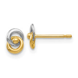 Image of 5mm 14K Yellow Gold w/ Rhodium Love Knot Stud Earrings