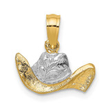 Image of 14K Yellow Gold w/ Rhodium-Plated Cowboy Hat Pendant