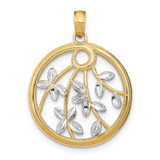 Image of 14K Yellow Gold w/ Rhodium-Plated Round Frame Pendant