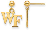 Image of 14K Yellow Gold Wake Forest University Earrings Dangle Ball by LogoArt