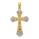 Image of 14k Yellow Gold with Rhodium Reversible Cross Pendant