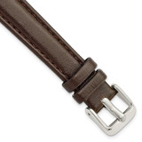 Image of 14mm 6.75" Brown Glove Leather Silver-tone Buckle Watch Band