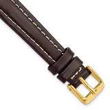 Image of 14mm 6.75" Brown Oil Tanned Leather Gold-tone Buckle Watch Band