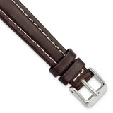 Image of 14mm 6.75" Brown Oil Tanned Leather Silver-tone Buckle Watch Band