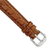 Image of 14mm 6.75" Havana Alligator Style Grain Leather Silver-tone Buckle Watch Band