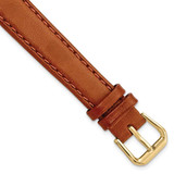 Image of 14mm 6.75" Havana Italian Leather Gold-tone Buckle Watch Band
