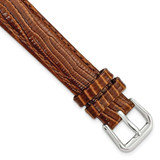 Image of 14mm 6.75" Havana Snake Style Grain Leather Silver-tone Buckle Watch Band