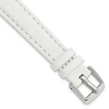 Image of 14mm 6.75" White Glove Leather Silver-tone Buckle Watch Band