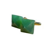 Image of 15mm Pyramid Shaped Genuine Natural Nephrite Jade Cuff Links