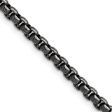 16 inch Stainless Steel Antiqued and Polished 3.9mm Rounded Box Chain Necklace