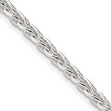 Image of 16" Sterling Silver 3.7mm Round Spiga Chain Necklace