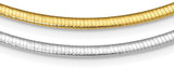 Image of 16" Sterling Silver Flash Gold-plated Reversible 3mm Cubetto Omega Chain Necklace