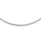 16 inch Sterling Silver Rhodium Plated 2mm w/2 in Ext Cubetto Omega Chain Necklace