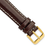 Image of 16mm 7.5" Brown Oil Tanned Leather Gold-tone Buckle Watch Band