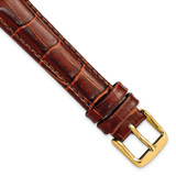 Image of 16mm 7.5" Havana Croc Style Leather Chrono Gold-tone Buckle Watch Band