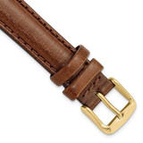 Image of 16mm 7.5" Havana Leather Chrono Gold-tone Buckle Watch Band