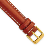 Image of 16mm 7.5" Saddle Oil Tanned Leather Gold-tone Buckle Watch Band
