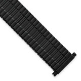 Image of 17-22mm 7.25" Mens Long Black-tone Stainless Steel Expansion Watch Band