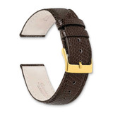 Image of 17mm 7.5" Brown Genuine Lizard Leather Gold-tone Buckle Watch Band