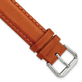 Image of 17mm 7.5" Havana Italian Leather Silver-tone Buckle Watch Band