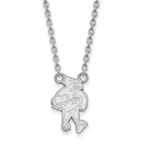 Image of 18" 10K White Gold Iowa State University Large Pendant Necklace LogoArt 1W024IAS-18