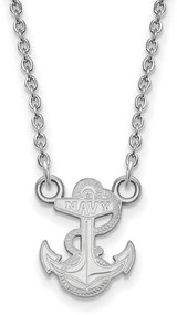 Image of 18" 10K White Gold Navy Small Pendant w/ Necklace by LogoArt