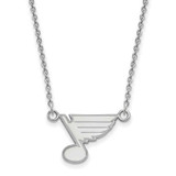 Image of 18" 10K White Gold NHL St. Louis Blues Small Pendant w/ Necklace by LogoArt