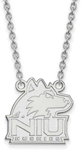Image of 18" 10K White Gold Northern Illinois University Large Pendant w/ Necklace by LogoArt