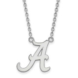 Image of 18" 10K White Gold University of Alabama Large Pendant Necklace LogoArt 1W016UAL-18