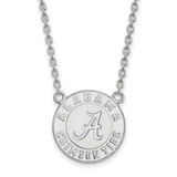 Image of 18" 10K White Gold University of Alabama Large Pendant Necklace LogoArt 1W055UAL-18