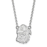 Image of 18" 10K White Gold University of Georgia Large Pendant Necklace LogoArt 1W055UGA-18