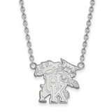 Image of 18" 10K White Gold University of Kentucky Large Pendant Necklace LogoArt 1W057UK-18
