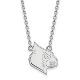 Image of 18" 10K White Gold University of Louisville Lg Pendant Necklace LogoArt 1W051UL-18