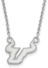 Image of 18" 10K White Gold University of South Florida Small Pendant w/ Necklace by LogoArt