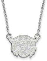 Image of 18" 10K White Gold Villanova University Small Pendant Necklace LogoArt 1W0037VIL-18