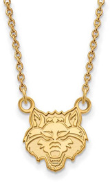 Image of 18" 10K Yellow Gold Arkansas State University Small Pendant w/ Necklace by LogoArt