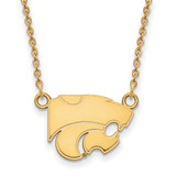 Image of 18" 10K Yellow Gold Kansas State University Sm Pendant Necklace LogoArt 1Y015KSU-18