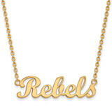 Image of 18" 10k Yellow Gold LogoArt University of Mississippi Small Pendant Necklace